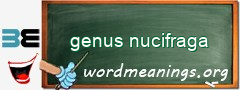 WordMeaning blackboard for genus nucifraga